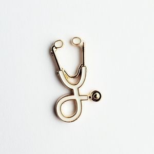 *NEW Enamel Stethoscope Pin || Clean White